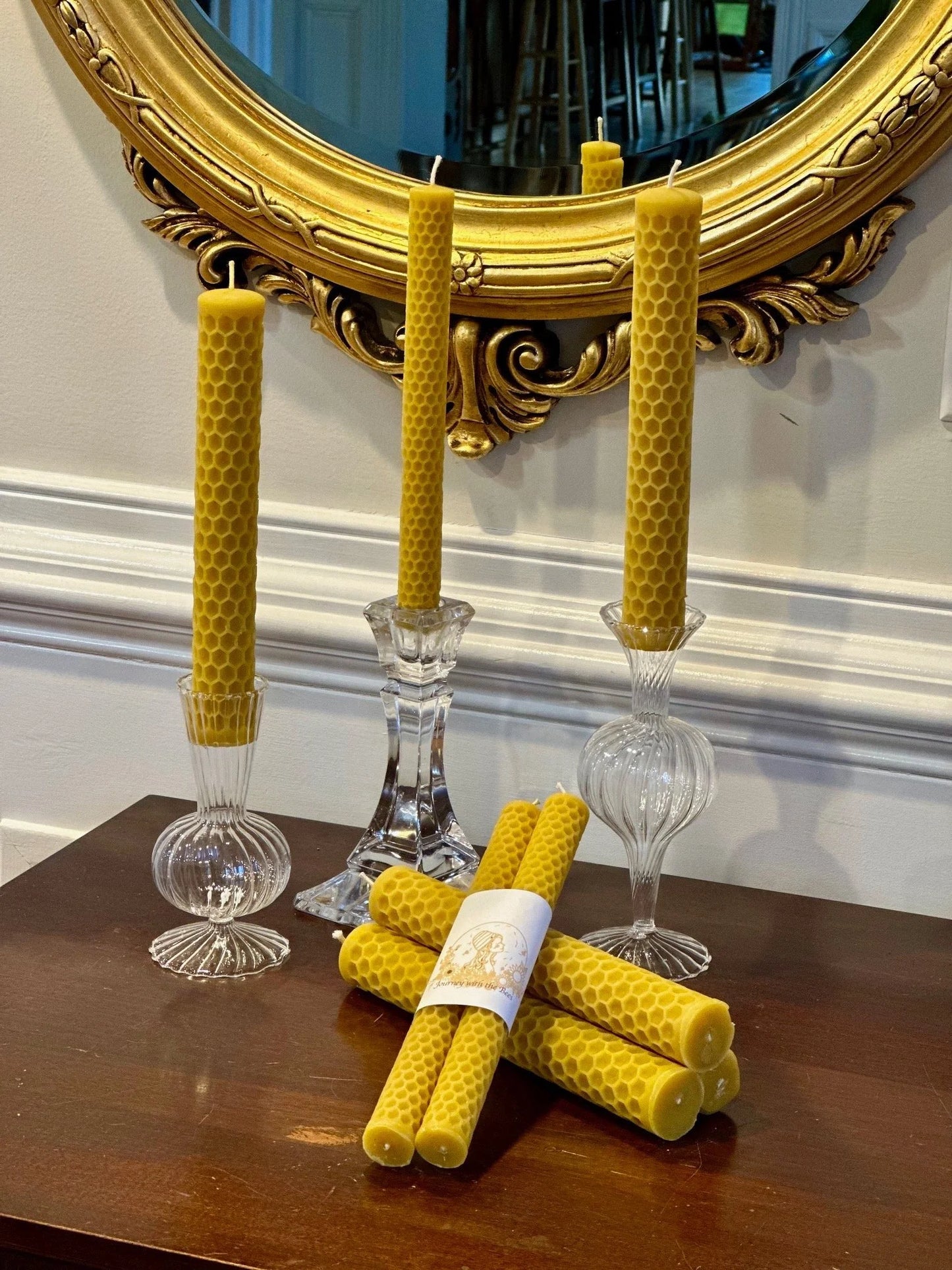 Beeswax Candles: Honeycomb Tapers