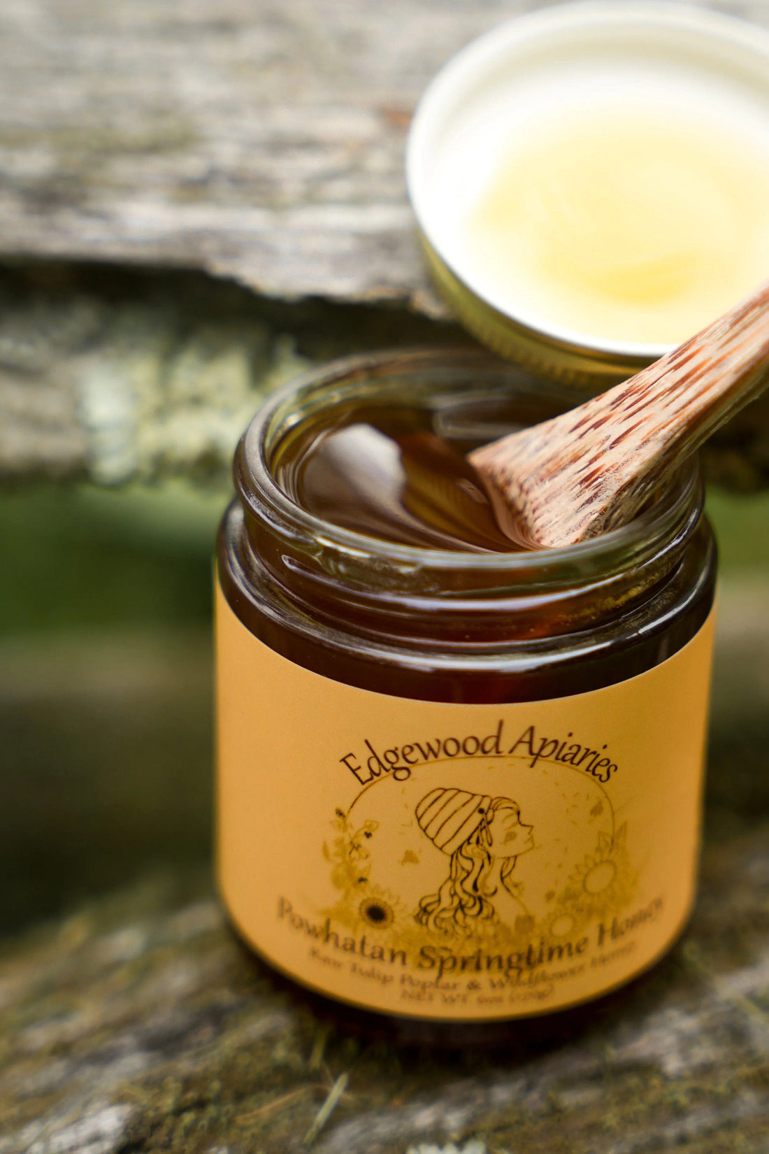 Edgewood Apiaries Powhatan Springtime Honey jar, 6 oz raw tulip poplar and wildflowerEdgewood Apiaries Powhatan Springtime Honey jar, 6 oz raw tulip poplar and wildflower