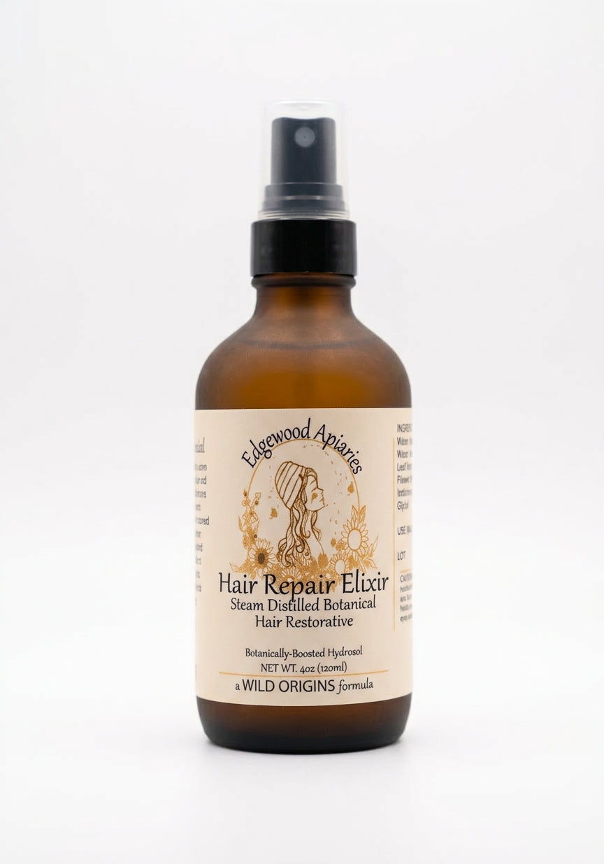 Edgewood Apiaries Hair Repair Elixir on a white background