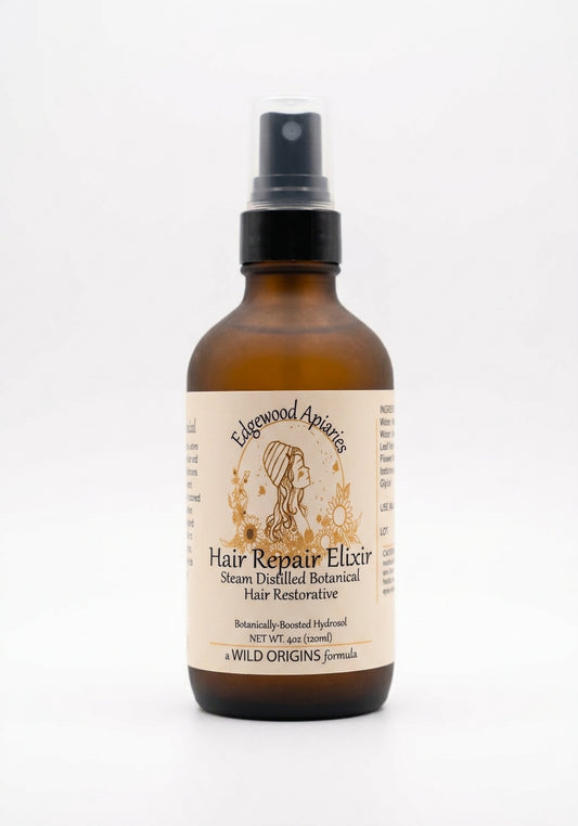 Edgewood Apiaries Hair Repair Elixir on a white background
