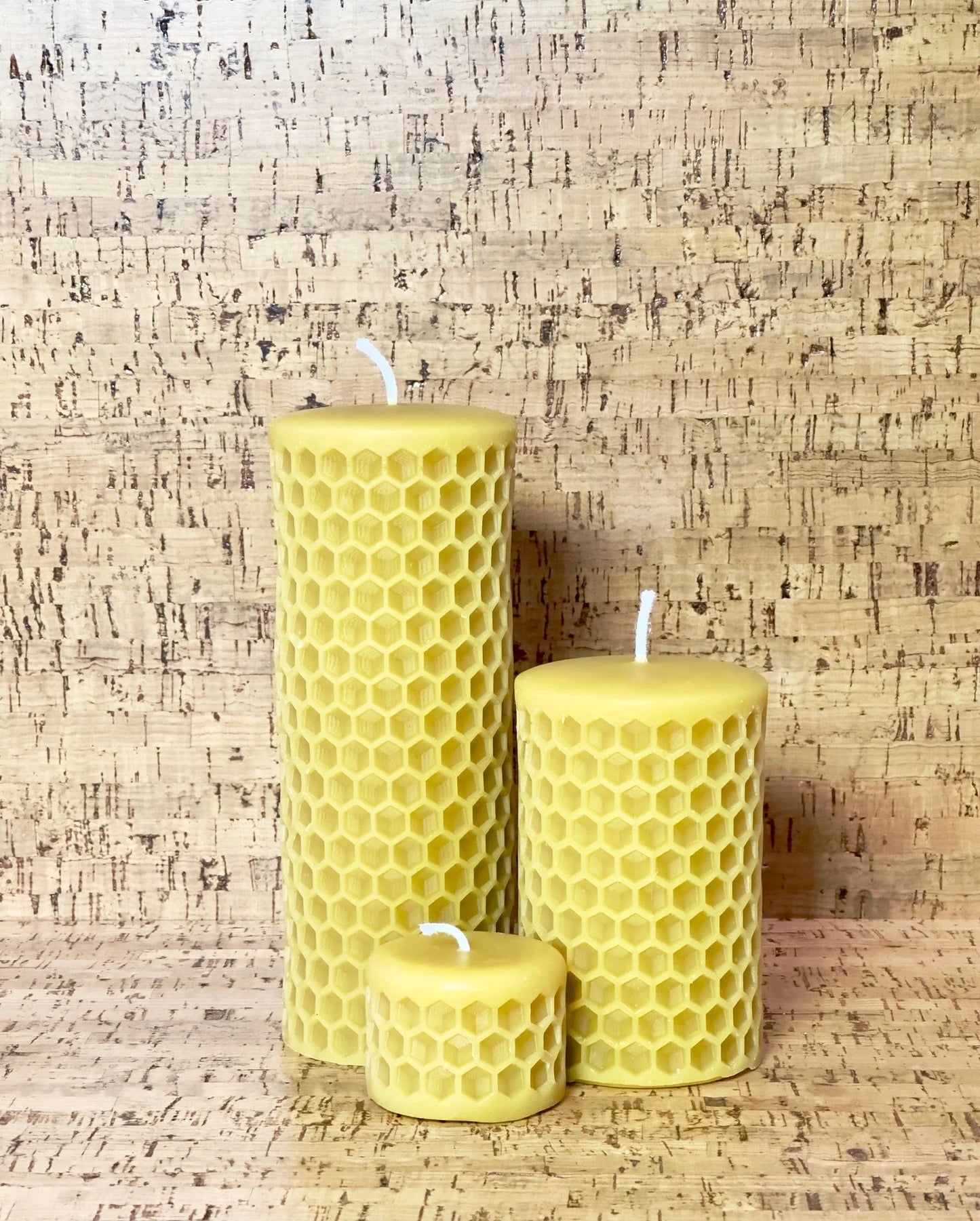 Beeswax Candles - Honeycomb Pillars