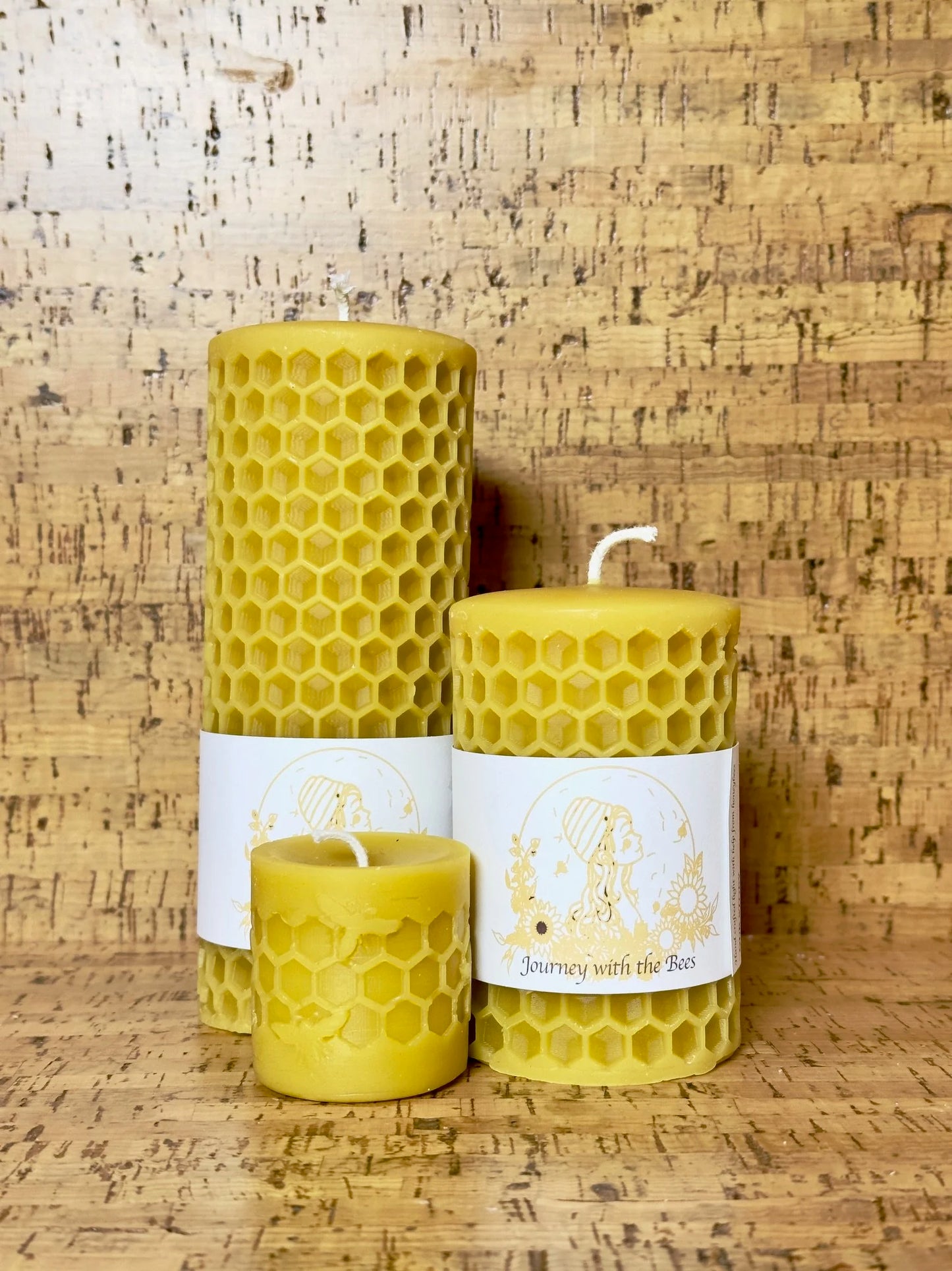 Beeswax Candles - Honeycomb Pillars