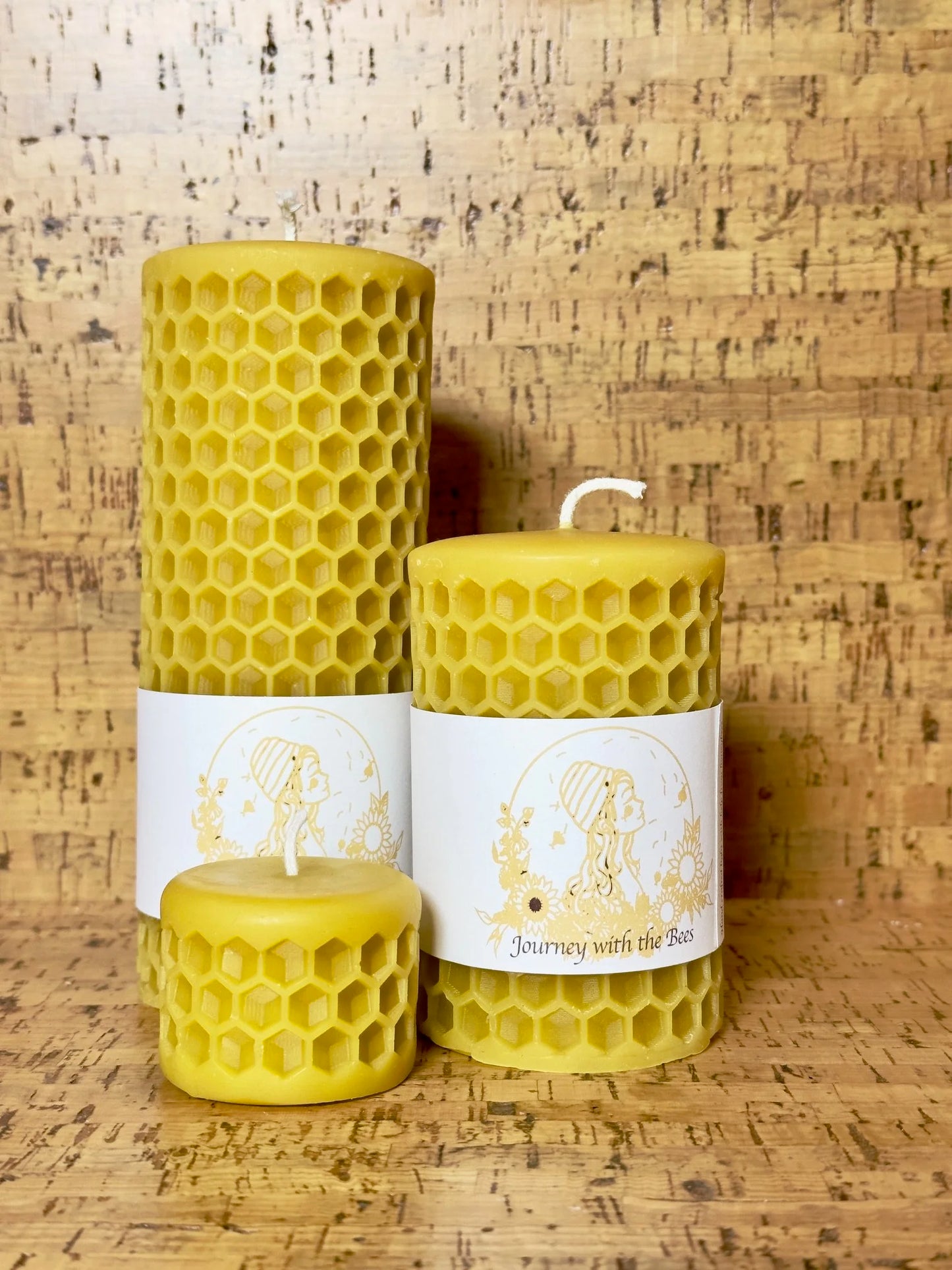 Beeswax Candles - Honeycomb Pillars