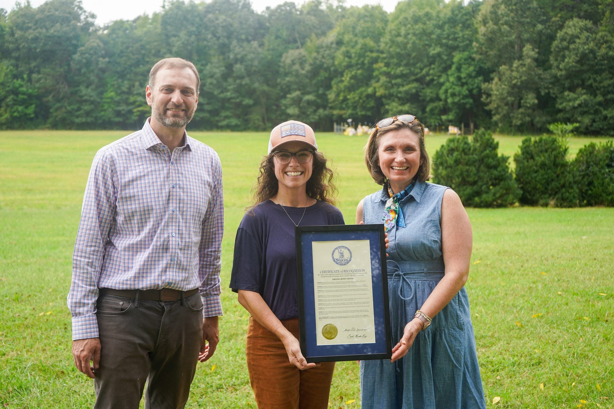 Framed Certificate of Recognition for Virginia Honey Month 2026.