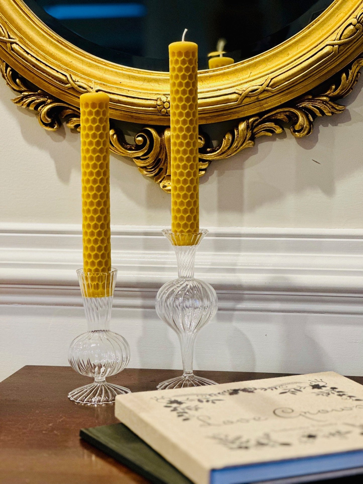 Beeswax Candles: Honeycomb Tapers